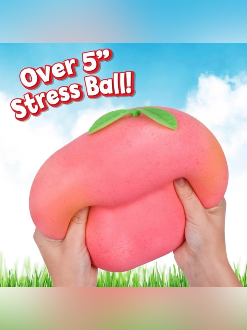 SHIPS TODAY! Peach Sunny Days Squeezy Squishy Fidget Fruit Toy TikTok Viral New - Picture 5 of 8